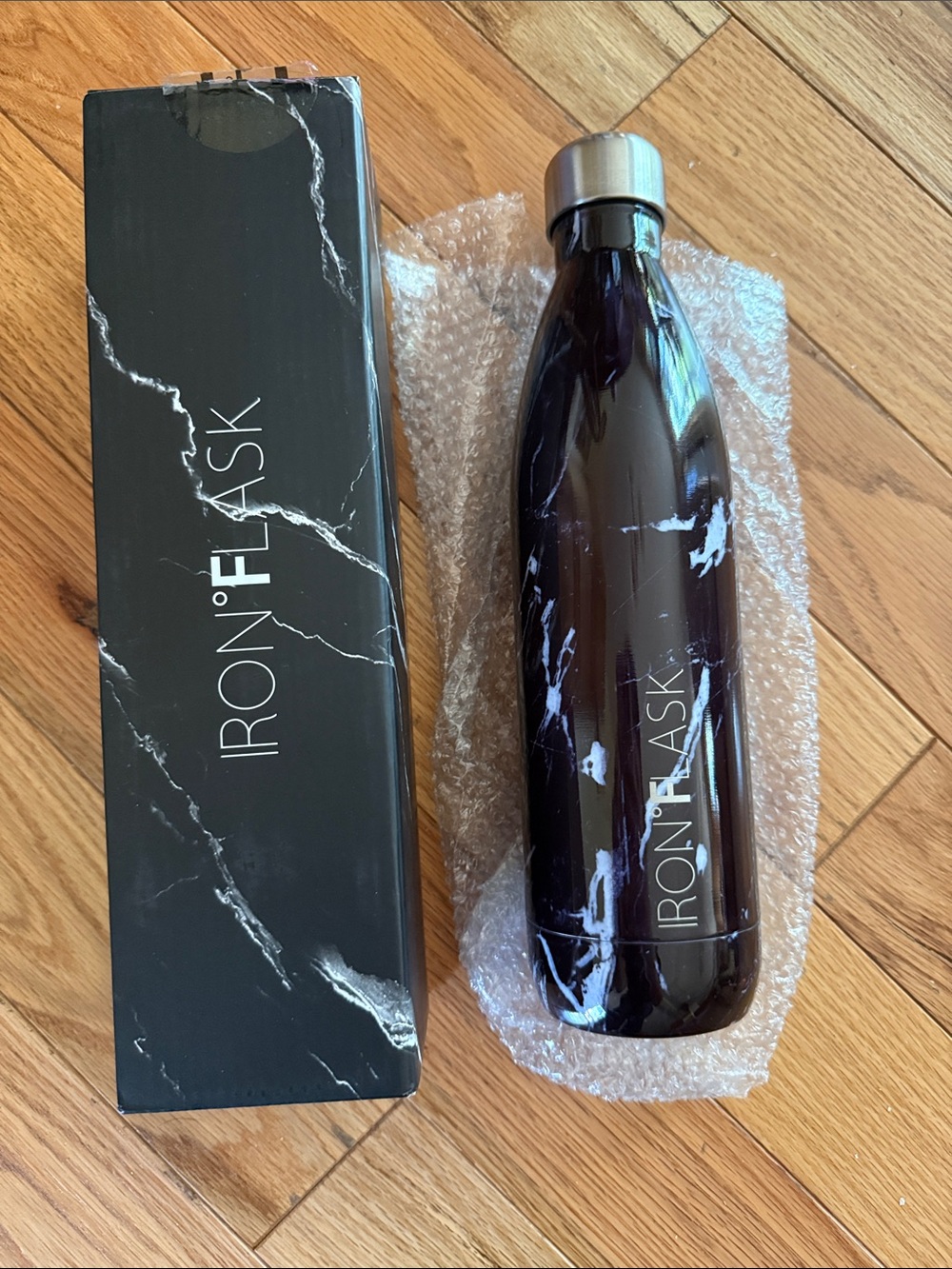 Iron Flask Black Marble Stainless Water Bottle
